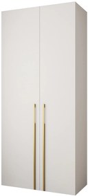 Šatníková skriňa 110 cm Carmela 40-3 (biela + zlatá). Akcia -20%. Vlastná spoľahlivá doprava až k Vám domov. 1126594