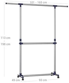 Vešiakový stojan na kolieskach LLR41L