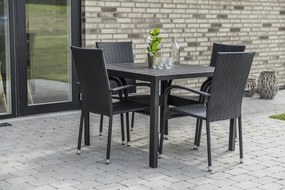 Záhradný jedálenský set Viking M + 4x ratanová stolička Paris