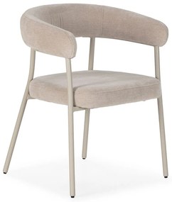 Béžové čalúnené jedálenské kreslá v súprave s podrúčkami 2 ks Yuri – MOME