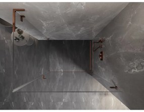 Mexen Lunar-B L výklopný sprchový kút pravý 100 x 80 cm, číre sklo, ružové zlato, 832L-100-080-60-00-P