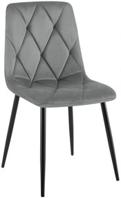 Jedálenská stolička Clairton zamat - tmavo šedá