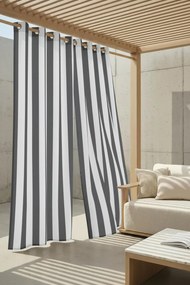 Záves s krúžkami TARAS STRIPES grafitový 140x220 cm