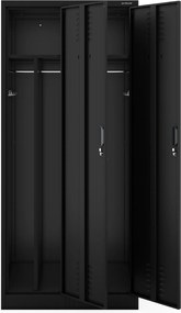 Kovová šatníková skrinka čierna KACPER D600 800 x 1800 x 600 mm