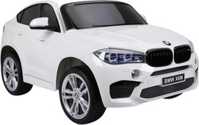 LEAN CARS Elektrické autíčko BMW X6M pre deti LED MP3 ovládač biele