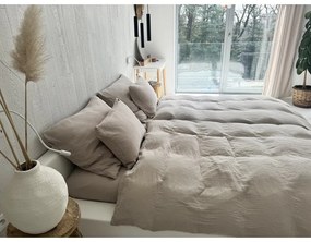 Béžové mušelínové obliečky na dvojlôžko 200x200 cm Plain Muslin – Butter Kings