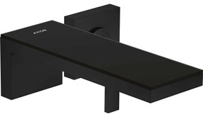 AXOR MyEdition 2-otvorová páková umývadlová batéria pod omietku, pre nástennú montáž, s rozetami, výtok 221 mm, matná čierna/čierne sklo, 47060670