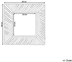 Nástenné zrkadlo 60 x 60 cm svetlé drevo KANAB Beliani