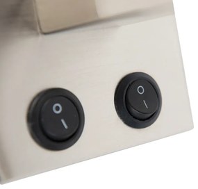 Nástenná lampa z ocele s plyšovým tienidlom s kvetmi so zlatom - Brescia