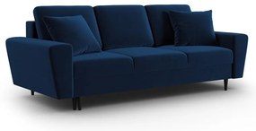 Modrá zamatová rozkladacia/s úložným priestorom pohovka 235 cm Kyoto – Cosmopolitan Design