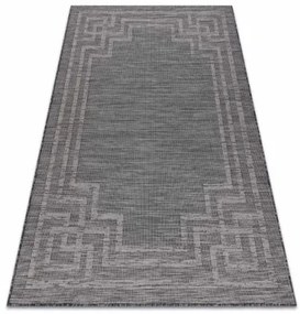 Koberec šnúrkový SIZAL PATIO ploské tkanie 3071 Grécky ramka - čierny
