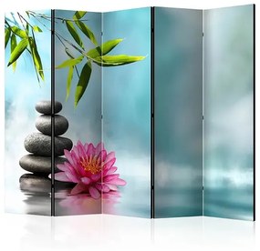 Paraván - Water Lily and Zen Stones II [Room Dividers] Veľkosť: 225x172, Verzia: Jednostranný
