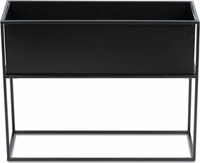 KOVOVÝ KVETINÁČ SO STOJANOM RECT 50X24X64 CM ČIERNA