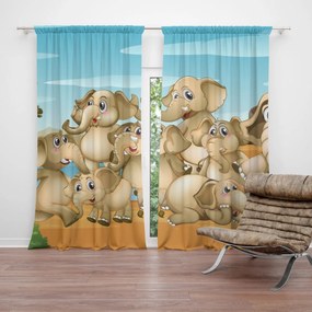 Sablio Záves Slony: 2 ks 140x250 cm