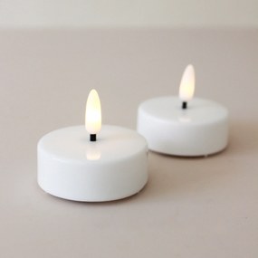 STAR TRADING Čajová LED sviečka Flamme White 5,8 cm – set 2 ks