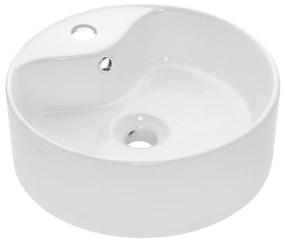 Invena Rondi, umývadlo na dosku 410x410x145, biela lesklá, INV-CE-20-001-W