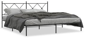Kovový rám postele s čelom čierny 183x213 cm 376507