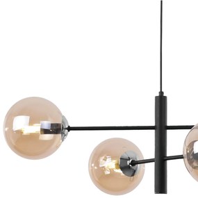 Závesne svietidlo Paris, 4x medové sklenené tienidlo, B/CH