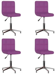 Otočné jedálenské stoličky 4 ks fialové umelá koža