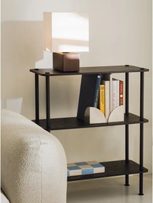 Čierny regál v dekore duba 80x90,5x35 cm Teidi – noo.ma