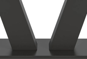 Rozkladací jedálenský stôl Moteon 150x90 cm, sivý/sivý, podnož V