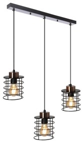 Luster na lanku GLOB 3xE27/40W/230V čierna