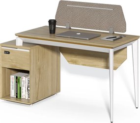 Kancelársky stôl so skrinkou Houseland Profit Max 03 1607 dub/biely
