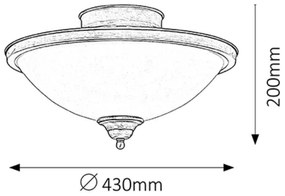 Rabalux 2759 - Stropné svietidlo ELISETT 2xE14/40W/230V