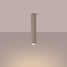 Stropné svietidlo Karbon, 1x tmavobéžové hliníkové tienidlo, (40 cm)