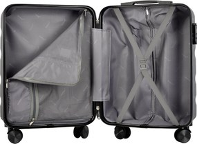 BONTOUR „Wave“ 3-dielna súprava kufrov s dvojitými kolieskami, s TSA zámkom, čierna