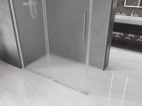 Mexen Velar, sprchový kút s posuvnými dverami 130 x 70 cm, 8mm sklo námraza, brúsená oceľ, 871-130-070-31-97