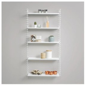 Trojposchodový regál s bielymi policami Metaltex Libro, šírka 70 cm