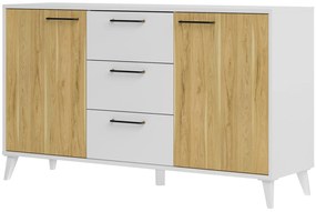 Komoda Barris 45 140 cm orech americký/biela