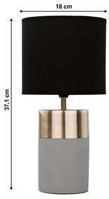 Kondela Stolná lampa, QENNY TYP 20, svetlosivá/čierna