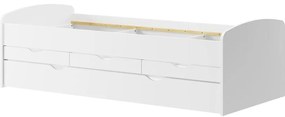 Posteľ s výsuvným lôžkom a 3 zásuvkami 01 Nicol biela