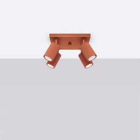 Sollux SL.1640 - Bodové svietidlo KARBON 4xGU10/10W/230V červená