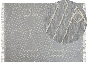Bavlnený koberec 160 x 230 cm sivá/biela KHENIFRA Beliani