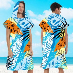 Plážový set SUMMER FRESH – osuška 100×180 cm a pončo 80×145 cm, farebný
