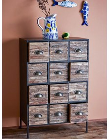 Čierno-hnedá kovová komoda 60,5x92x33,5 cm Matteo – Bloomingville