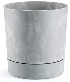 PLASTOVÝ KVETINÁČ AZALEA SADA 2KS 22,5X23,5 CM+17,5X18,5 CM IMITÁCIA BETÓNU SIVÁ