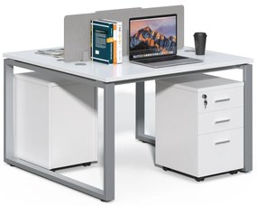 Kancelárska zostava 2 osoby Houseland Prime Max 01 120 cm biela