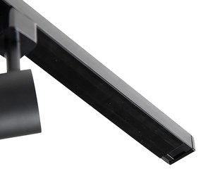 1-fázový koľajnicový systém čierny so 4 reflektormi a I-zdrojom napájania štvorcový - Jeana