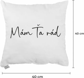 Dekoratívny vankúš Mám Ťa rád 40x40 cm EMI