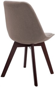 Stolička Borne V2 látka (SET 4 ks), drevené nohy orech - Sivo-hnedá (Taupe)