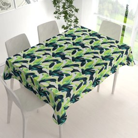 Biante Dekoračný obdĺžnikový obrus Rongo RGP-505 Veľké zelené listy 50x100 cm
