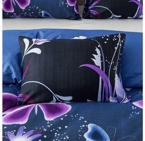 Obliečky z mikrovlákna VIOLET BUTTERFLY tmavo modré Rozmer obliečky: 70 x 90 cm | 140 x 200 cm