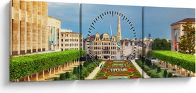 Obraz - Brusel (s hodinami) (90x30 cm)