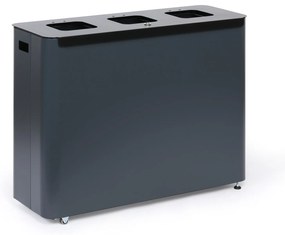 Alda Odpadkový kôš na triedený odpad, 3 x 60 l, lakovaný sivý