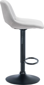 Barová stolička Camden - zamat, čierny rám - Svetlo sivá