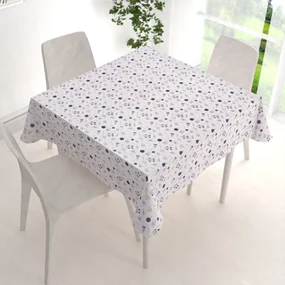 Biante Detský bavlnený štvorcový obrus Sandra SA-199 Autíčka a autobusy 130x130 cm
